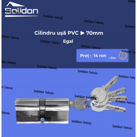 Cilindru butuc usa PVC egal 70mm (5 chei)