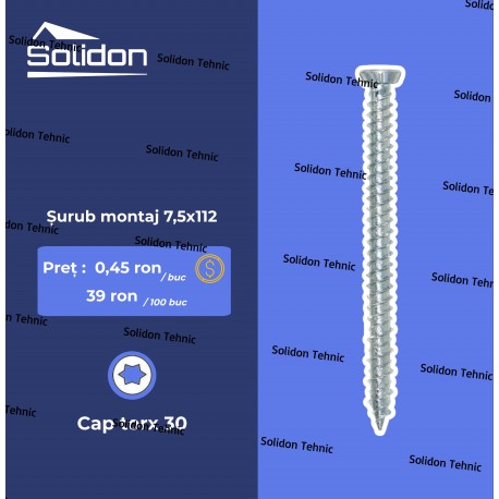 Surub montaj 7,5x112