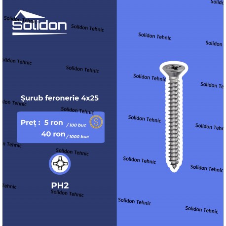 Surub feronerie 4x25