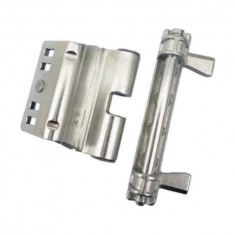 Set balama superioara, Vorne, tamplarie PVC, sarcina 100kg, falt profil 9mm, maro inchis RAL8019