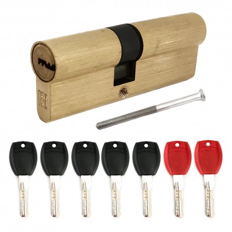 Cilindru (butuc) yala usa metalica, excentric, dimensiune 85mm (33x10x42), 5 chei cu amprenta + 2 chei montaj