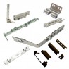 Set feronerie Vorne, deschidere dubla (oscilobatanta), tamplarie PVC, falt profil 13mm, maro RAL8019