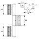 Balama tripla usa aluminiu, inaltime aripa 45mm, alb