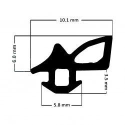 Garnitura premium (cheder) etansare termopan, profil Profilink, de presare, negru, 20ml
