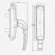 Maner fereastra aluminiu, Solowin, clasic, 32×128, deschidere simpla, negru