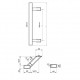 Maner din inox extrudat, 40*20, lungime 1200mm, interax 1000mm, prindere 45 grade, negru periat