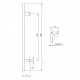 Maner din inox extrudat, 40*20, lungime 800mm, interax 600mm, prindere 45 grade, negru periat