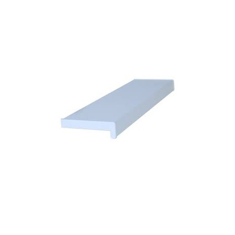 Set glaf pvc, latime 15 cm x 115 cm lungime, alb, cu capace laterale, pentru ferestre