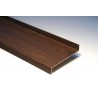 Set glaf aluminiu, latime 18 cm x 222 cm lungime, nuc, cu capace laterale, pentru ferestre, aluminiu extrudat