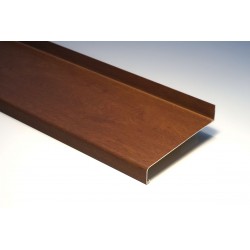 Set glaf aluminiu, latime 13,5 cm x 227 cm lungime, stejar auriu, cu capace laterale, pentru ferestre, aluminiu extrudat