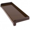 Set glaf aluminiu, latime 34 cm x 166 cm lungime, maro, cu capace laterale, pentru ferestre, aluminiu extrudat