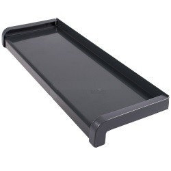 Set glaf aluminiu, latime 22,5 cm x 65 cm lungime, gri antracit, cu capace laterale, pentru ferestre, aluminiu extrudat