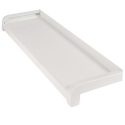 Set glaf aluminiu, latime 19,5 cm x 66 cm lungime, alb, cu capace laterale, pentru ferestre, aluminiu extrudat