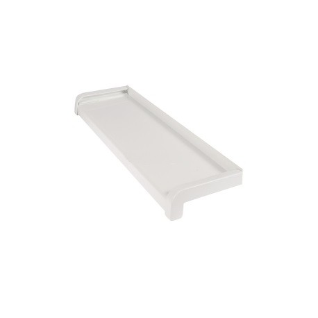 Set glaf aluminiu, latime 19,5 cm x 66 cm lungime, alb, cu capace laterale, pentru ferestre, aluminiu extrudat