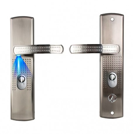 Maner cu sild si LED, blocare standard, compatibil usa metalica Baron, Kastilio, BestImp, LCL, Golden Door, deschidere dreapta