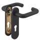 Maner usa metalica, cu sild, pentru cilindru, antifoc, otel, negru, 72 mm