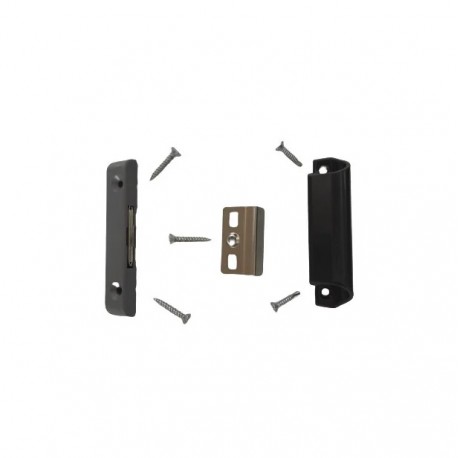 Kit sistem inchidere magnetic usa balcon cu maner tip scoica, Gri antracit, profil 13 mm, Vorne