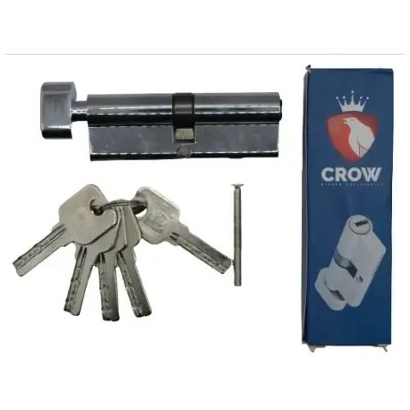 Butuc usa / cilindru cu buton CROW, 90mm (35x10x45), 5 chei cu amprenta