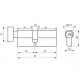 Butuc usa / cilindru cu buton CROW, 90mm (35x10x45), 5 chei cu amprenta