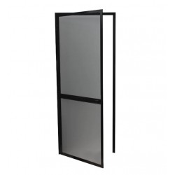Plasa usa contra insectelor cu profil dublu aluminiu, semi-asamblata, SOLIDON, Maro, Dimensiune 90x200 cm