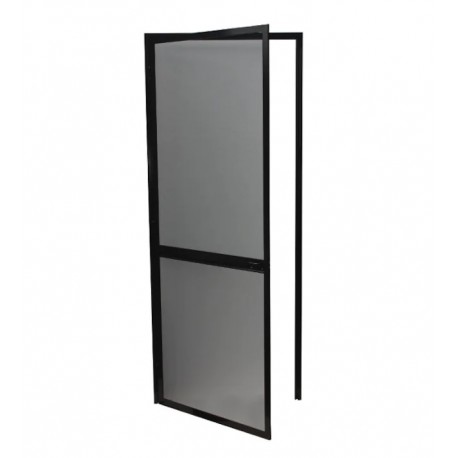 Plasa usa contra insectelor cu profil dublu aluminiu, semi-asamblata, SOLIDON, Maro, Dimensiune 90x200 cm