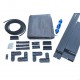 Kit plasa tantari completa pentru usa de intrare cu precadru distantier, din aluminiu, pe balamale, antracit, 90 x 220 cm