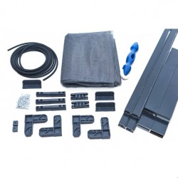 Kit plasa tantari completa pentru usa de intrare cu precadru distantier, din aluminiu, pe balamale, antracit, 90 x 220 cm