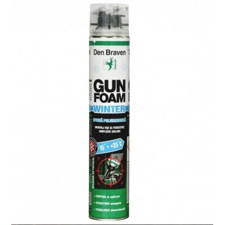Spuma poliuretanica iarna, 750 ml, pentru pistol, Den Braven Gun Foam