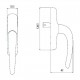 Maner fereastra aluminiu, deschidere oscilobatanta, alb RAL9016