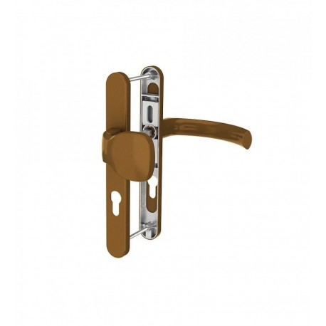 Maner usa de exterior cu sild si buton exterior cu arc culoare Bronz, 85 x 32 mm Jowisz material aluminiu