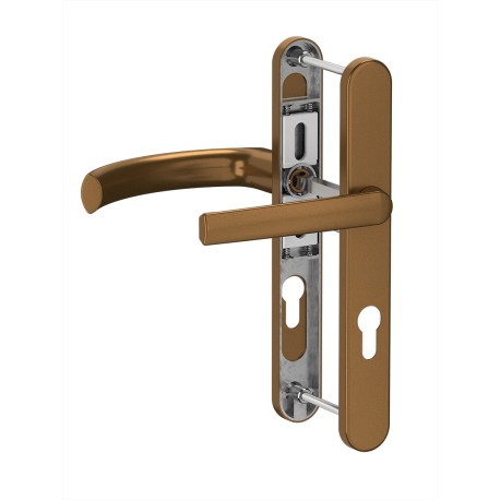 Mâner ușă - exterior plat -  36/92  - culoare bronz - Jowisz - pentru rulou